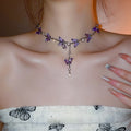 Light Luxury Irregular Crystal Butterfly Waterdrop Pendant Clavicle Necklace view 3