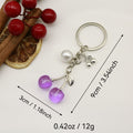 Resin Red Cherry Fruit Keychain Bag Charm Women's Gift view 2