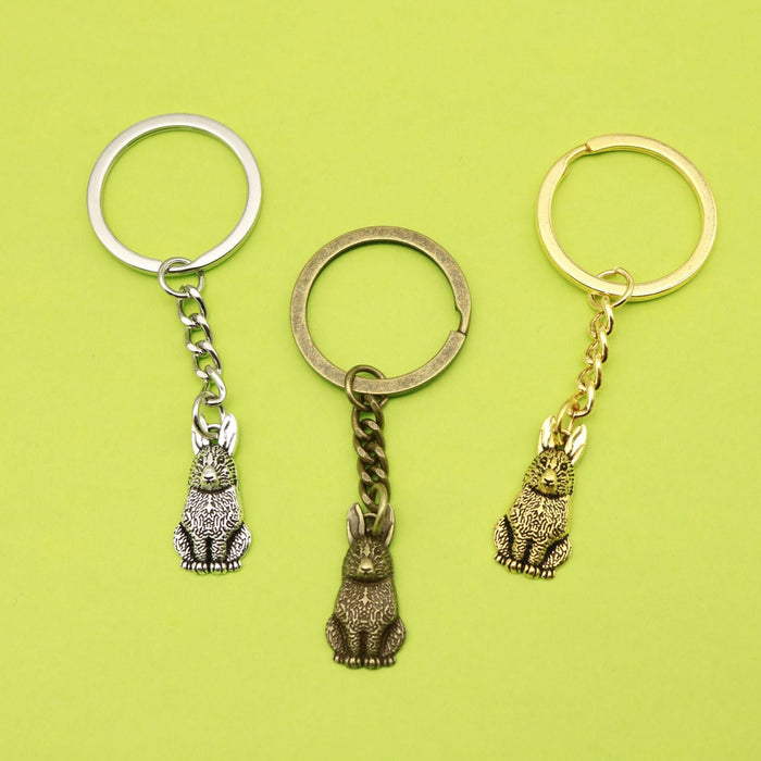 Metal Rabbit Keychain Bag Charm Gift