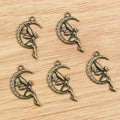 25x14mm Alloy Moon Elf Girl Pendant Charm For DIY Necklace Bracelet Jewelry Accessories view 3