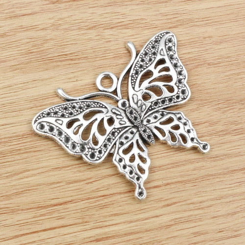 Alloy Butterfly Pendant Charm For DIY Necklace And Bracelet Jewelry Accessories, 60x48mm