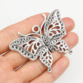 Alloy Butterfly Pendant Charm For DIY Necklace And Bracelet Jewelry Accessories, 60x48mm view 1