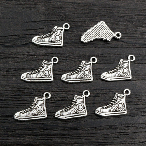 Alloy Shoe Pendant Charm For DIY Necklace And Bracelet Jewelry Accessories, 12x17mm