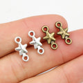 Alloy Double Loop Five Point Star Mini Star Pendant 15x7mm DIY Necklace Bracelet Charm view 2