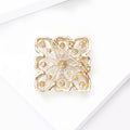 Alloy Pearl Baroque Hollow Brooch For Bridal Dress Accessories view 4
