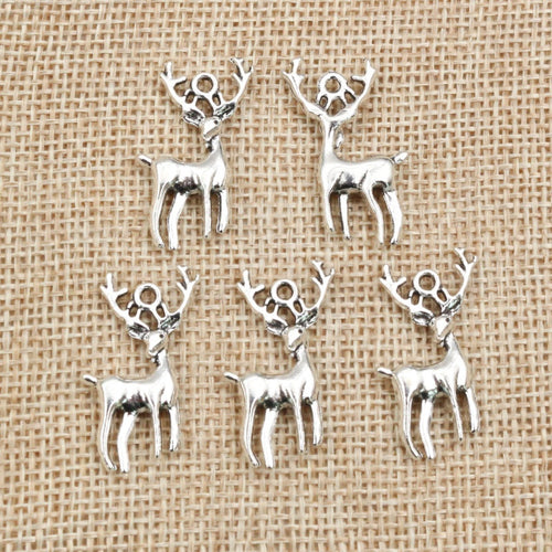 Alloy Elk Pendant Charm For DIY Necklace And Bracelet Jewelry Accessories, 28x13.5mm