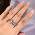 Square Sparkling Zircon Row Ring For Women Light Luxury Evening Banquet Jewelry view 3