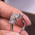 Square Sparkling Zircon Row Ring For Women Light Luxury Evening Banquet Jewelry view 2