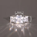 Square Sparkling Zircon Row Ring For Women Light Luxury Evening Banquet Jewelry view 4