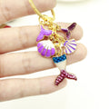 Zinc Alloy Mermaid Tail Keychain With Shell Starfish Bag Charm view 3