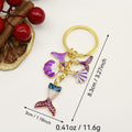 Zinc Alloy Mermaid Tail Keychain With Shell Starfish Bag Charm view 2