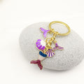 Zinc Alloy Mermaid Tail Keychain With Shell Starfish Bag Charm view 4