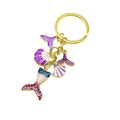 Zinc Alloy Mermaid Tail Keychain With Shell Starfish Bag Charm view 5