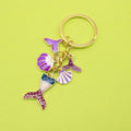 Zinc Alloy Mermaid Tail Keychain With Shell Starfish Bag Charm view 1