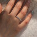Minimalist Square Zircon Inlaid Tail Ring For Women, Versatile Daily Fashion Finger Ring view 3
