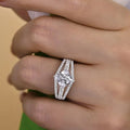 Elegant Womens Proposal Wedding Ring Light Luxury Fashion Inlaid Sparkling Zircon Jewelry view 3