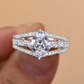 Elegant Womens Proposal Wedding Ring Light Luxury Fashion Inlaid Sparkling Zircon Jewelry view 2