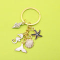 Zinc Alloy Shell Starfish Keychain Ocean Bag Charm Gift view 1