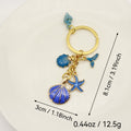 Metal Ocean Starfish Shell Keychain Bag Charm Gift view 2