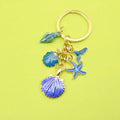 Metal Ocean Starfish Shell Keychain Bag Charm Gift view 1