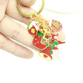 Metal Christmas Tree Santa Snowflake Keychain Gift view 3