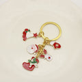 Zinc Alloy Santa Bell Christmas Tree Keychain Gift view 1