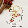 Zinc Alloy Santa Bell Christmas Tree Keychain Gift view 2