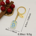 Zinc Alloy Double Sided DIY Safety Study Keychain Gift view 2