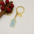 Zinc Alloy Double Sided DIY Safety Study Keychain Gift view 6