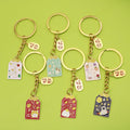 Metal Auspicious Text Keychain For Bag Charm Gift view 1