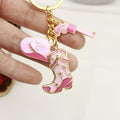 Zinc Alloy Pink Western Cowboy Keychain Bag Charm Couple Gift view 3