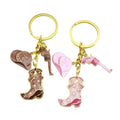 Zinc Alloy Pink Western Cowboy Keychain Bag Charm Couple Gift view 5