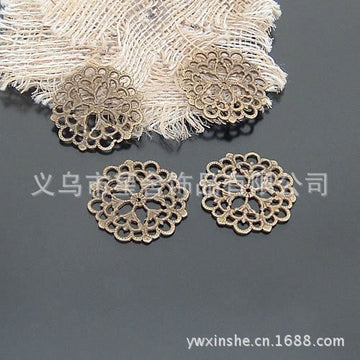 Antique Finish Filigree Flower Metal Jewelry Component