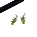 Fresh Style Artificial Crystal Grape Tassel Drop Earrings With Silver Needle C Shape Flower Design view 5