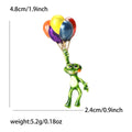 Cute Enamel Alloy Frog Hot Air Balloon Brooch Lapel Pin view 5