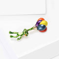 Cute Enamel Alloy Frog Hot Air Balloon Brooch Lapel Pin view 2
