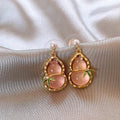 New Chinese Style Pearl Gourd Bamboo Joint Drop Earrings With Silver Pins Light Luxury Geometric Jewelry view 3