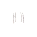 Elegant Silver Needle Waterdrop Rhinestone Mini Hoop Dangle Earrings For Women Luxury Zircon Drop Earrings view 5