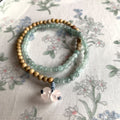 Vintage Double Layer Wood Grain And Mixed Stone Beaded Bangle For Women view 1