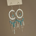 Copper Flower Teardrop Tassel Drop Earrings Exotic Light Luxury Women's Ear Jewelry view 2