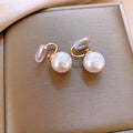 925 Sterling Silver Vintage Pearl Flower Stud Earrings French Court Style Elegant Luxury Jewelry view 3