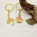 Thanksgiving Turkey Pumpkin Maple Leaf Drop Earrings – Gold view 4