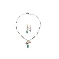 New Chinese Vintage Copper Beaded Oval Geometric Earrings And Collarbone Necklace For Women view 5