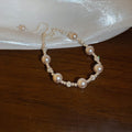 Light Luxury Rhinestone Rose Faux Pearl Geometric Bangle For Women view 4