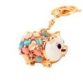 Blue and White Whale Keychain with Enamel Body and Gold Tone Ring view 5