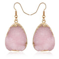 Gold Tone Teardrop Crystal Cluster Drop Earrings in Nine Colors view 4