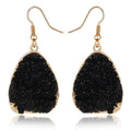 Gold Tone Teardrop Crystal Cluster Drop Earrings in Nine Colors view 9