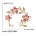 Alloy Pearl Peach Blossom Wreath Brooch For Elegant Women's Styling view 6