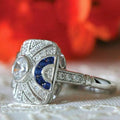 Women's Court Style Vintage Square Geometric Ring, Ethnic Fashion Jewelry Accessory view 3
