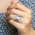 Women's Court Style Vintage Square Geometric Ring, Ethnic Fashion Jewelry Accessory view 2